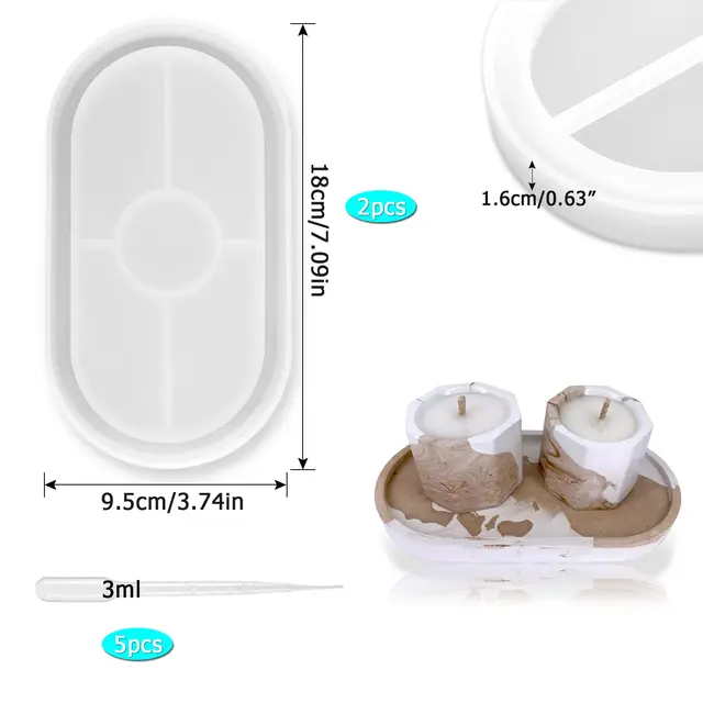 Designer Epoxy large oval resin tray mold