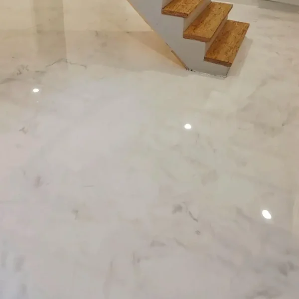 Metallic White Carrera Marble Epoxy Flooring Kit