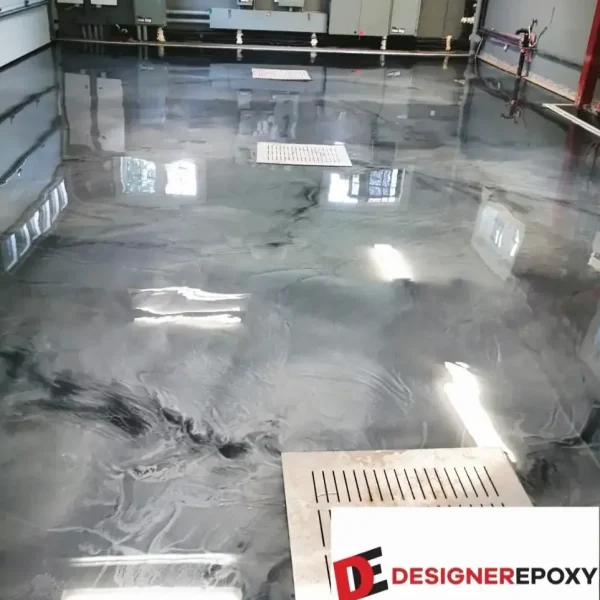 Metallic Satin White Grey Marble Epoxy Flooring Kit